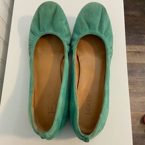 Teal J Crew ballet flats